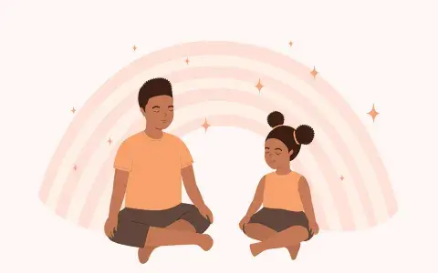 Cartoon of Children at a Meditation Class