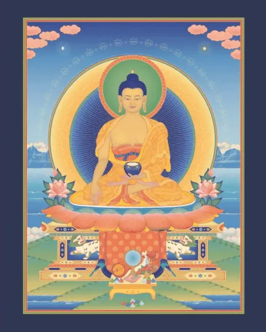 Modern Buddhism: A colourful drawing of Buddha Shakyamuni