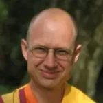 Gen Namkyen monk at the Buddhist Temple, Tushita Kadampa Meditation Centre