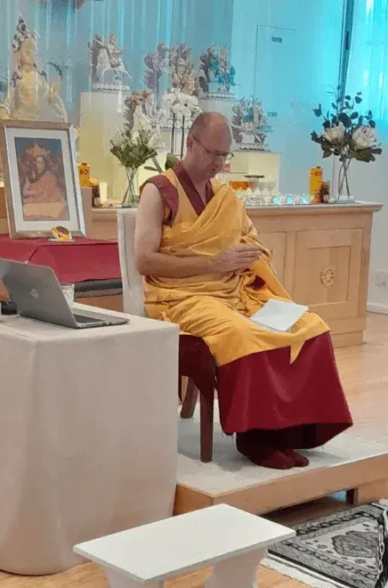 Gen Namkyen meditating in the shrine room