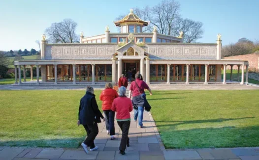 People walking to the Manjushri Temple