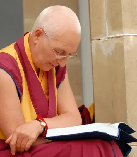 Ordained Monk studying